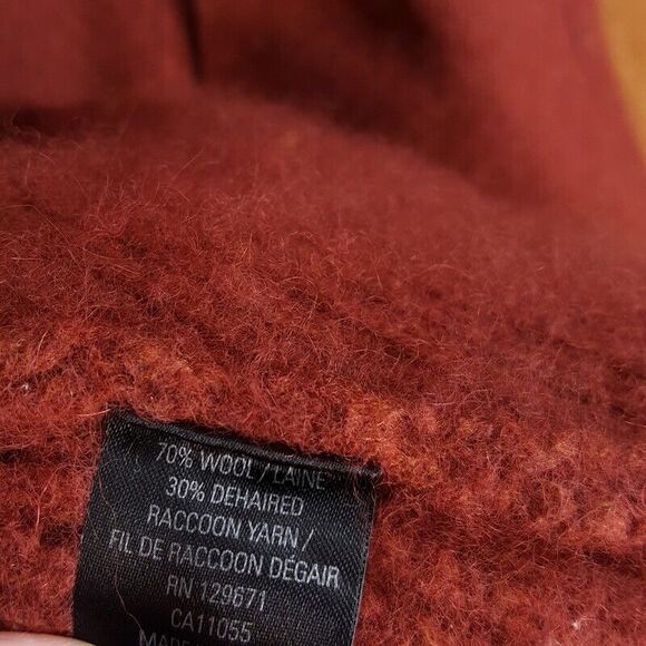 360 SWEATER Womens Small Brick Sweatercoat Chunky Oversized Wool Racoon Coatigan - Picture 7 of 9